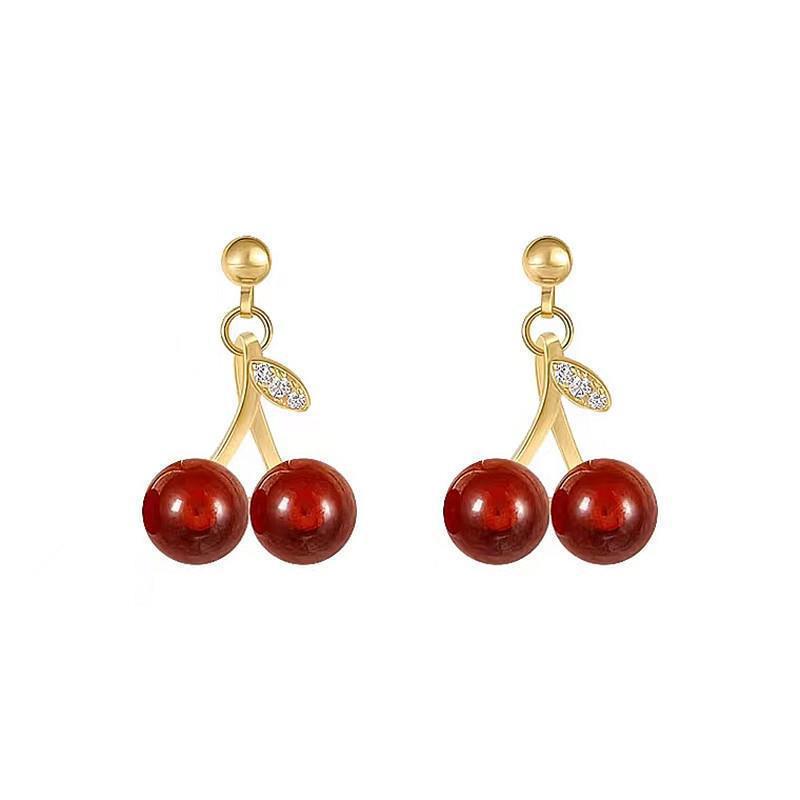 Red Cherry Drop Earrings