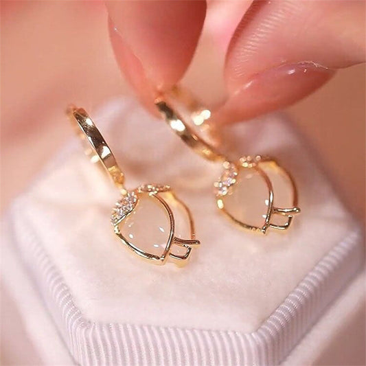 Luxury Vintage Opal Sun Flower Versatile Crystal Earrings for Women Pendant Jewelry Party Valentines Day Gift
